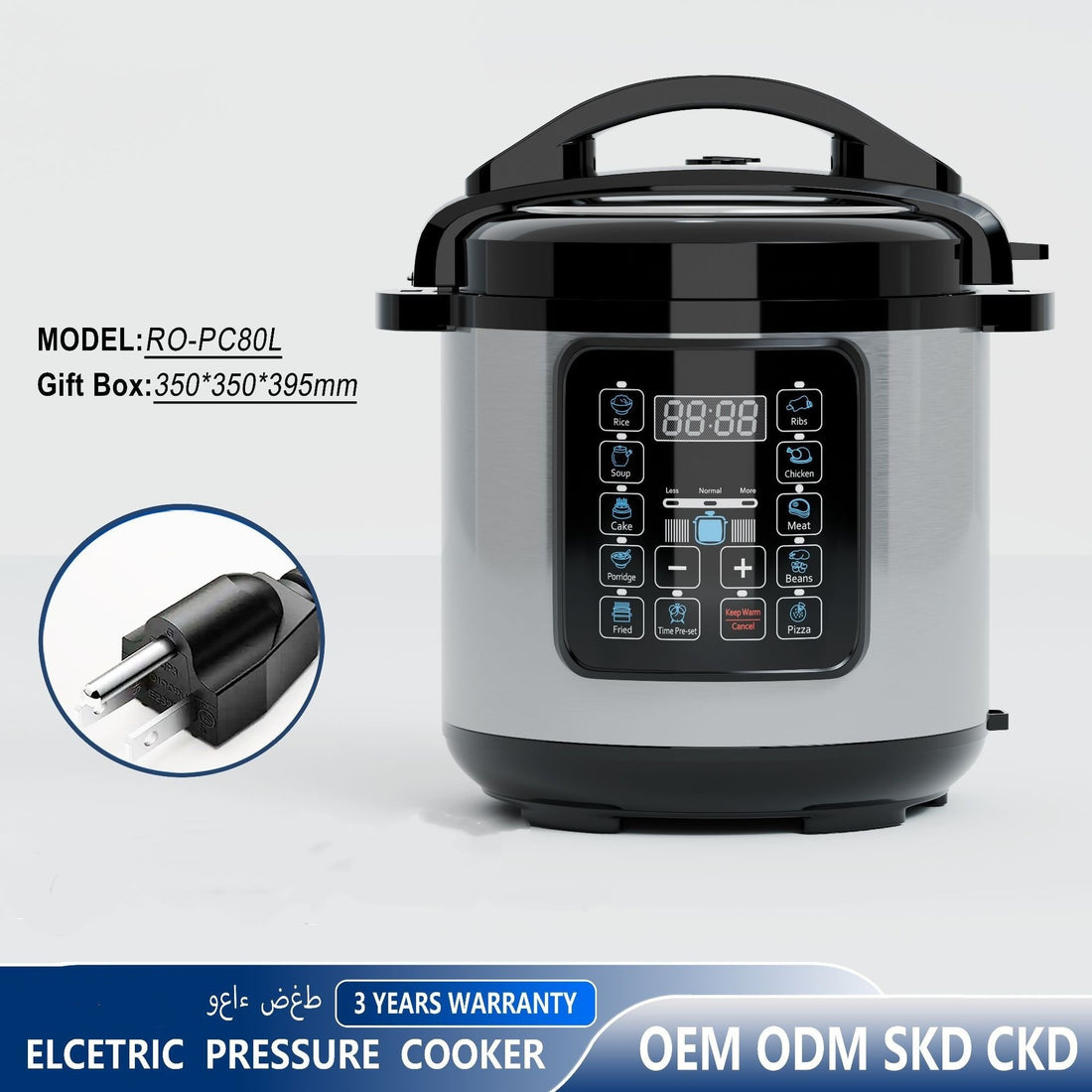Large Capacity Smart Electric Pressure Cooker Non Stick Inner Pot 8L