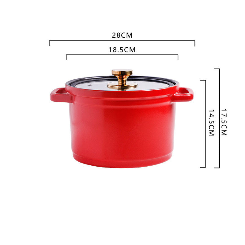 Nordic Ceramic Large Capacity Glazed Porridge And Stock Pot