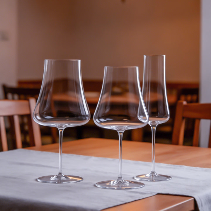 Crystal Glass Champagne Flutes And Elegant Goblets