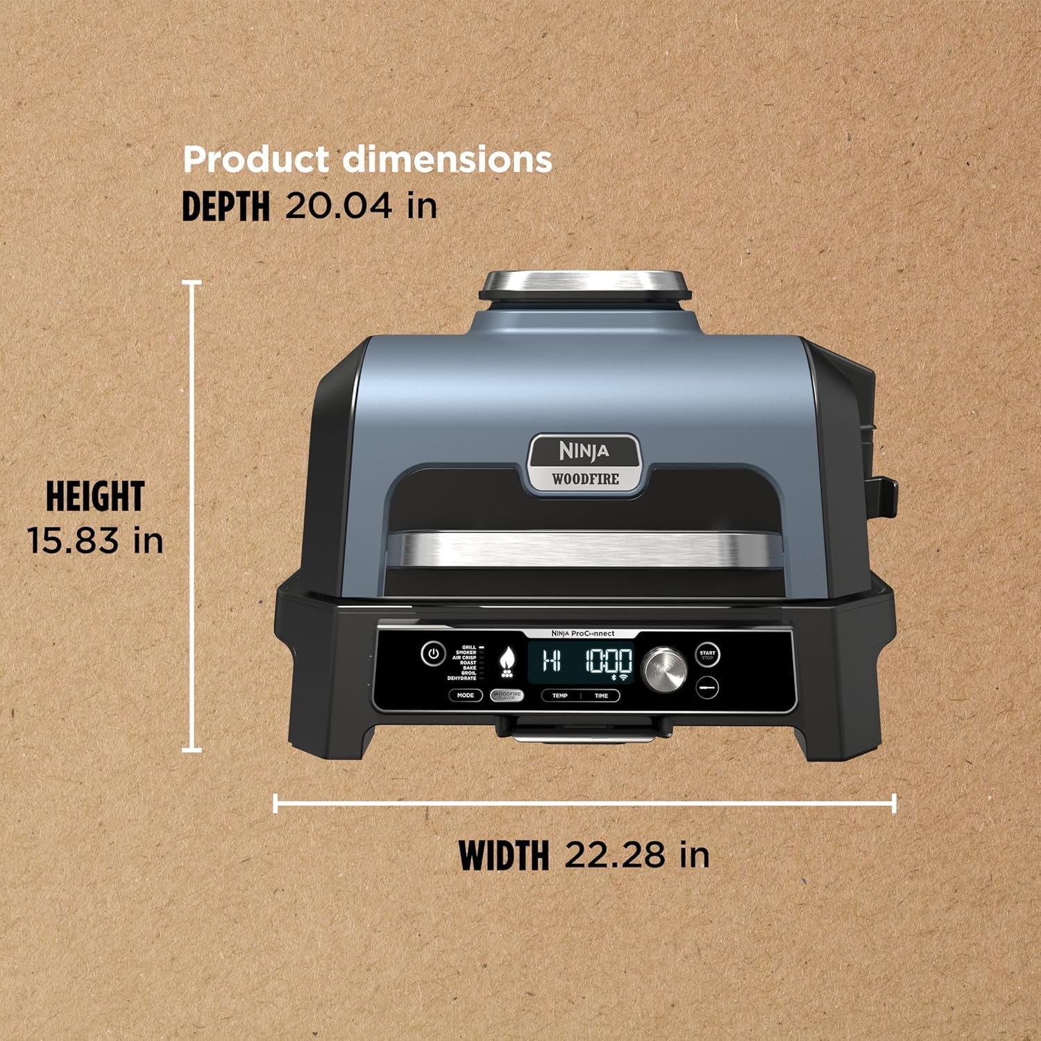 XL Smart Grill Smoker 7 In 1 With App Control Black