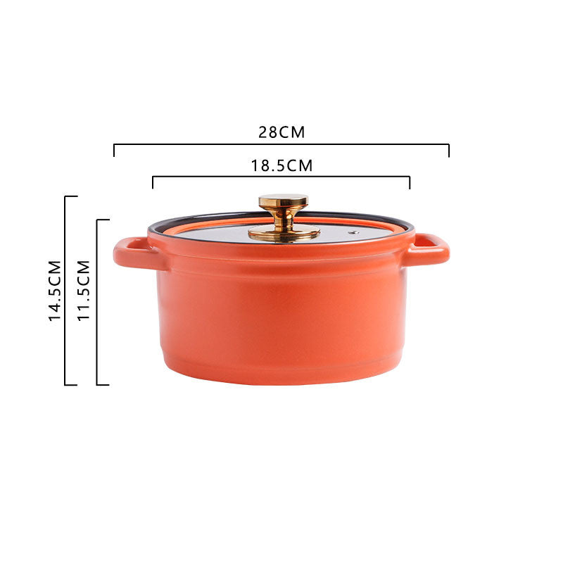 Nordic Ceramic Large Capacity Glazed Porridge And Stock Pot