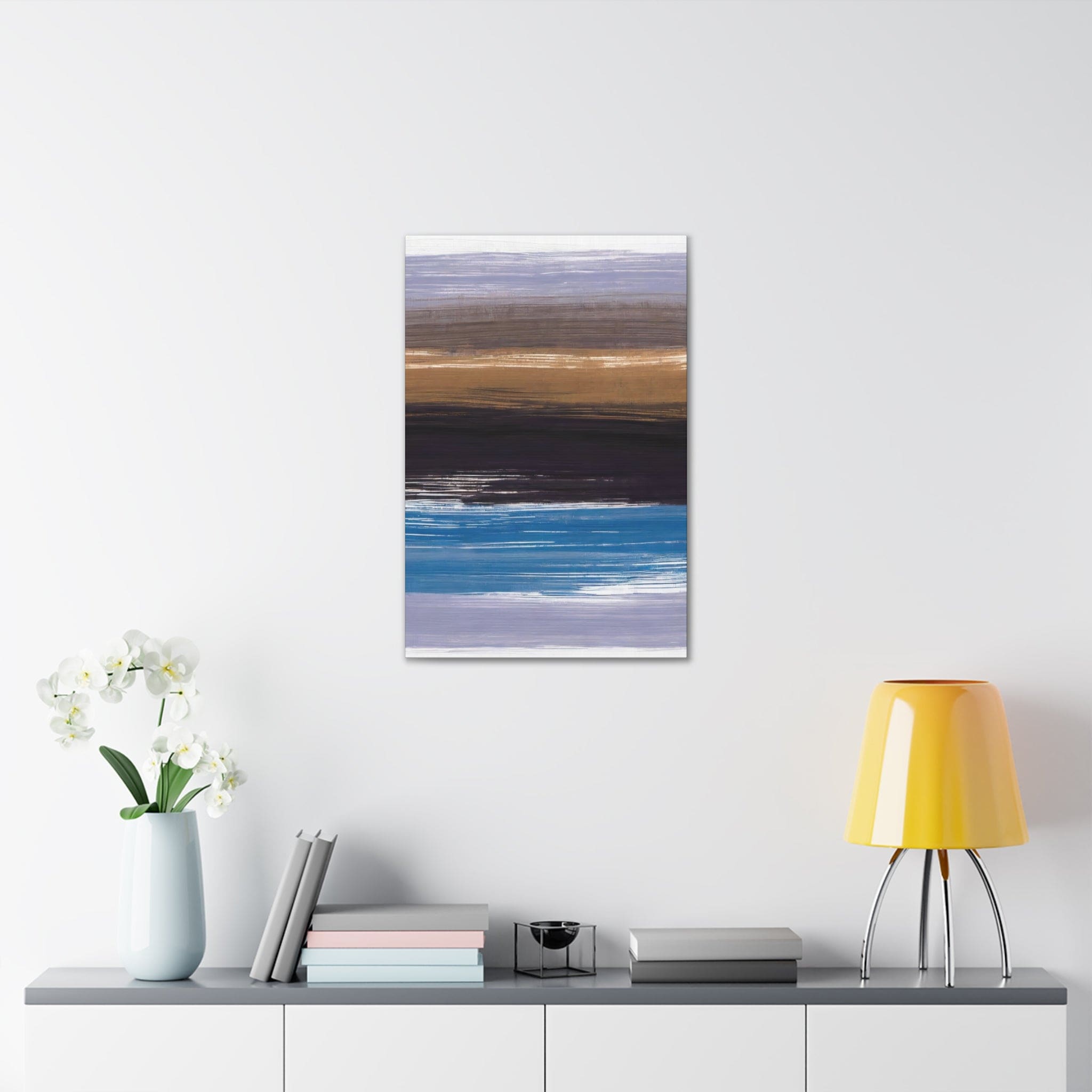 Wall Art Decor - Canvas Print Artwork - Rustic Purple Brown Design